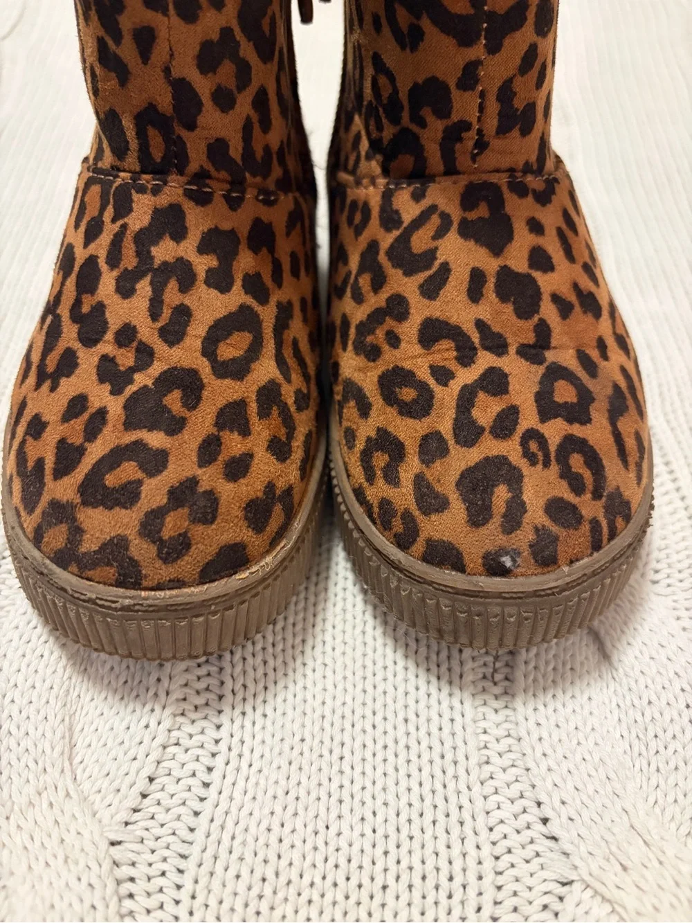 Cat & Jack Toddler Arlo Faux Fur Lined Leopard Print Ankle Boots Size 8
